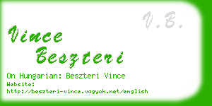 vince beszteri business card